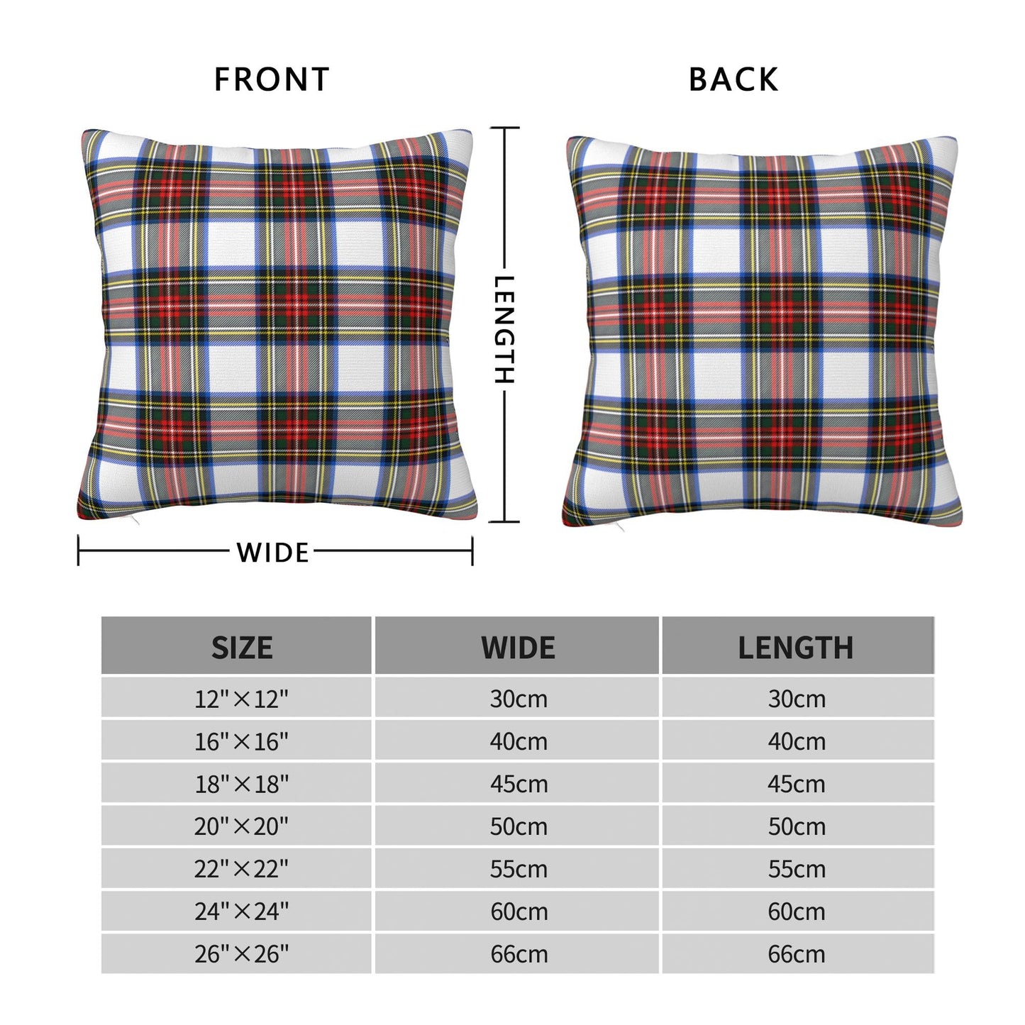 JOOCAR Plaid Pillow Cover 26x26 inch Scottish Tartan Red and White Plaid Throw Pillow Cover Farmhouse Christmas Decoration Xmas Decor Winter Holiday Cushion Case for Sofa Couch