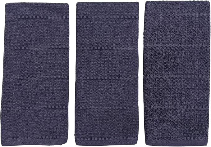 Eggplant Purple Kitchen Hand Dish Towels: Oversized 28" x 18", 100% Cotton