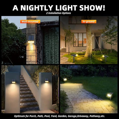 Solar Spot Lights Outdoor Landscape Lights, IP65 Outdoor Waterproof Spotlights, 40 LED's Outdoor Solar Lights for Yard Palm Trees Driveway Patio Pool 10 Pack