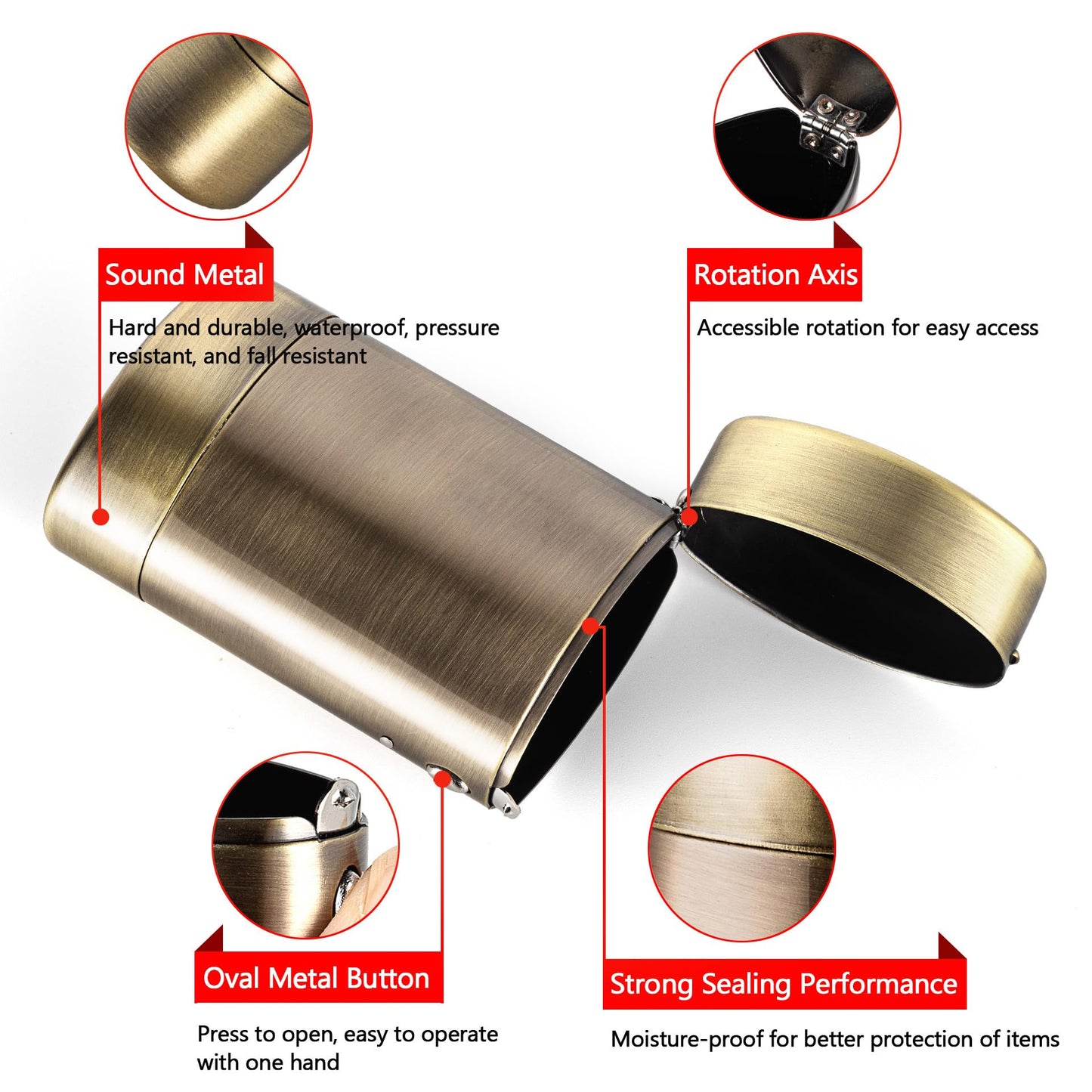 Goshentech Oval Vintage case,20 Capacity 100mm King Size (Bronze)