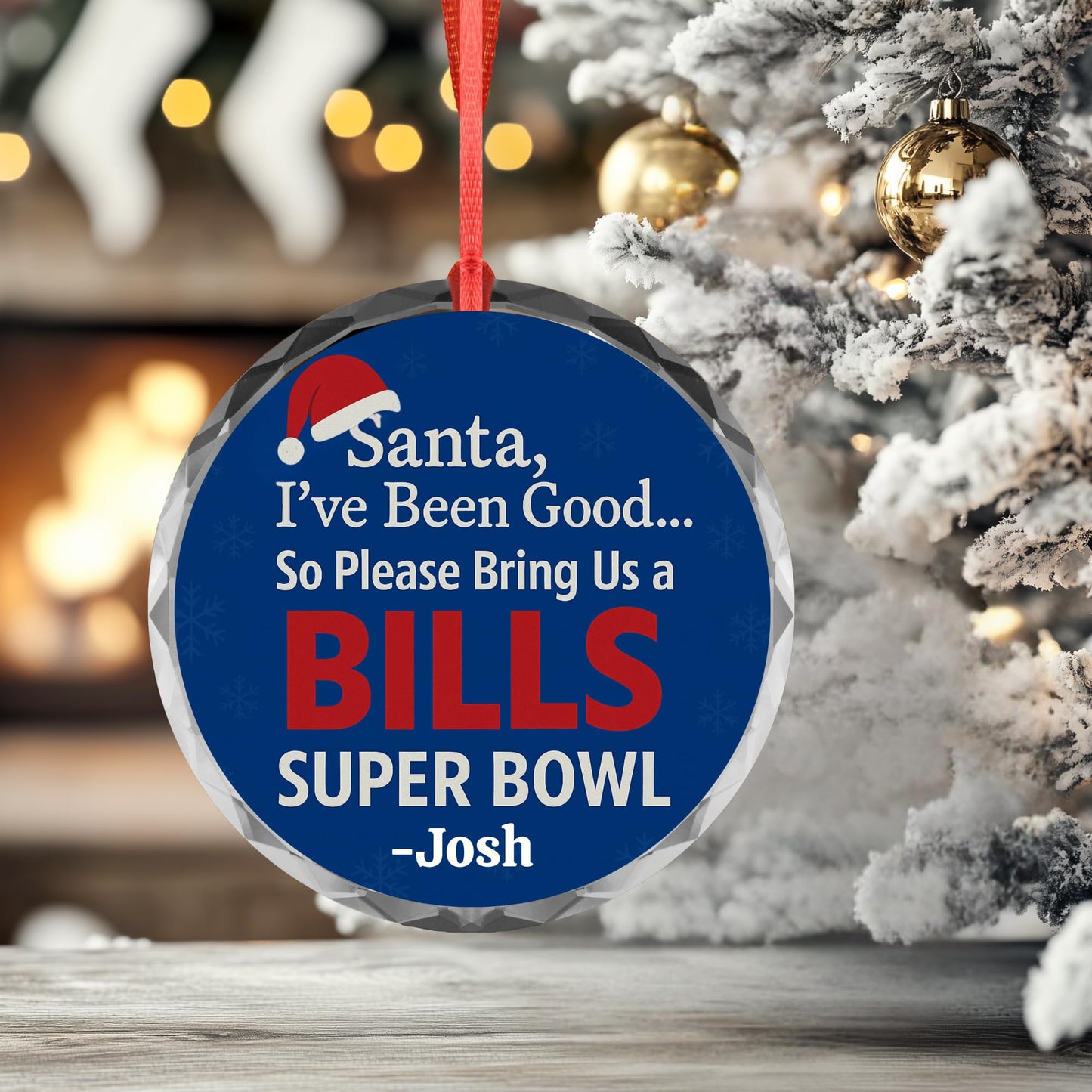 Santa I’ve Been Good Bills Ornament – Funny Football Christmas Ornament – Personalized Buffalo Fan Gift – Custom Name Xmas Tree Decoration – Sports Humor Holiday Decor (Ceramic, 1)