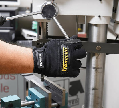 Ironclad General Utility Work Gloves GUG, All-Purpose, Performance Fit, Durable, Machine Washable, (1 Pair), Small - GUG-02-S , Black
