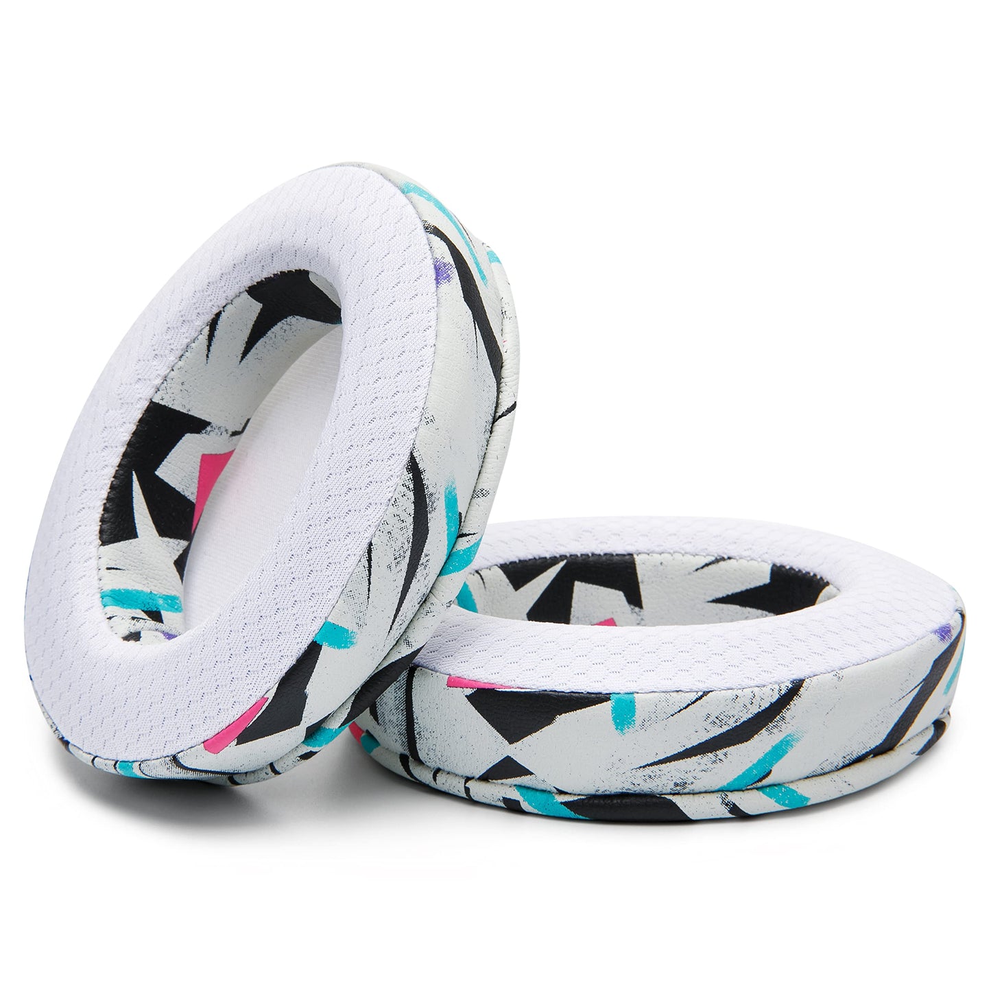 WC Freeze for Arctis Nova - Hybrid Fabric Cooling Gel Replacement Earpads for Arctis Nova Pro Wired, Nova 7, 5, 4, 3, 1 - Made by Wicked Cushions (Does Not Fit Nova Pro Wireless) | 90's White
