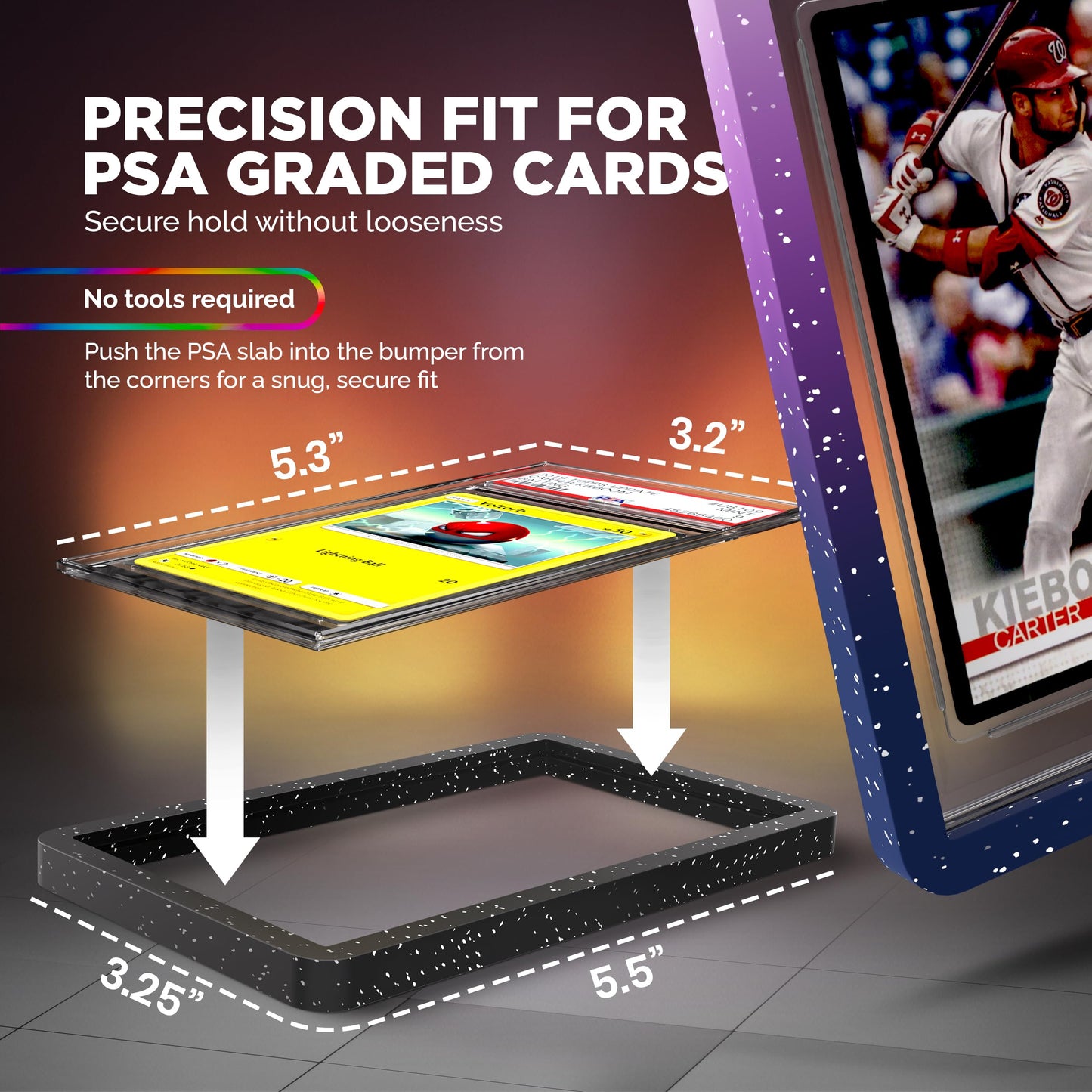 10 Pack Black Slab Guards Fits PSA Slabs - PSA Slab Protector Hard TPU PSA Slab Guard for Graded Cards – PSA Slab Bumper Guard for graded slabs – Slab Protector for PSA Cards