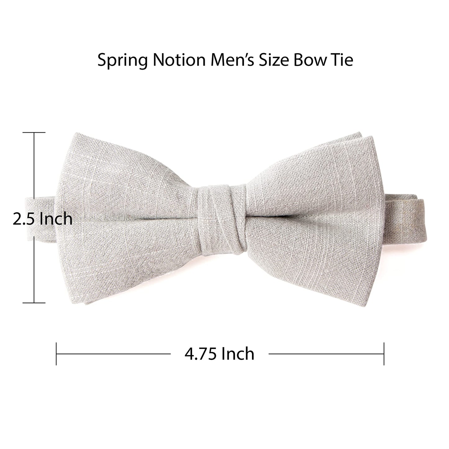 Spring Notion Mens' Linen Blend Suspenders and Bow Tie Set for Groomsmen Wedding, Sage 48 Inch