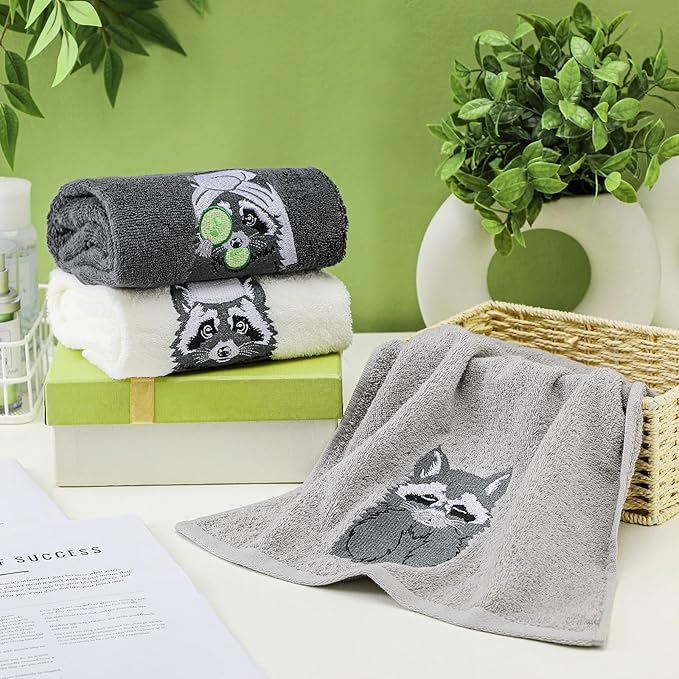 3 Pcs Raccoon Gifts Hand Towels