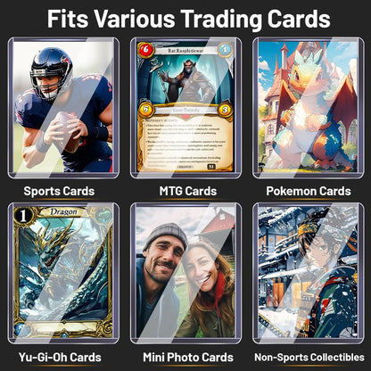 LOVFEN 400 Hard Plastic Card Sleeves – 200 Toploads & 200 Penny Sleeves, 35PT Baseball Card Protectors with Bend-Resistant, Rip-Proof Edges for TCG, Sports, Football & Collectible Cards
