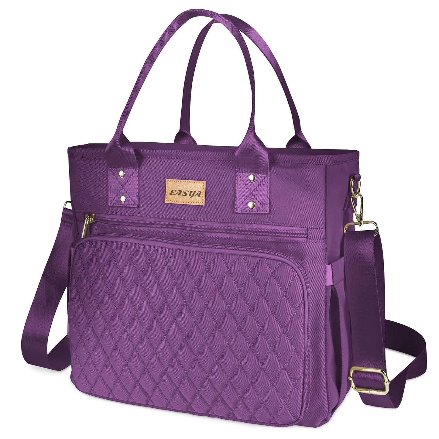 Large Women Lunch tote Bags for Work Insulated/Insulated Adult Lunch Box for Women/Nylon Thermal cooler Bag Leakproof Cooler Tote Bag with Storage Pocket (lumina purple)