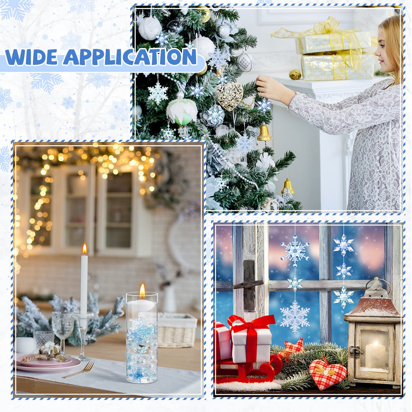 124 Pcs Christmas Vase Filler Pearls for Vase Filler Christmas Table Decor Floating Candles Centerpiece with 8 Floating Candles for Table Party Festival Decor, Not Included Clear Beads (Beauty Style)