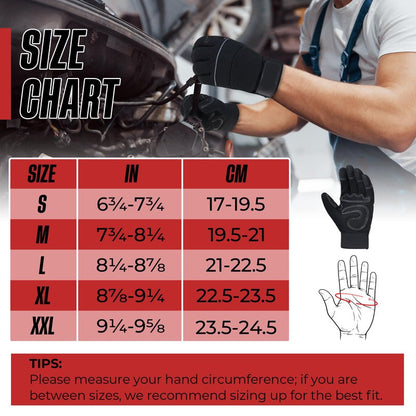 HANDLANDY Work Gloves Mens & Women, Utility Safety Mechanic Working Gloves Touch Screen, Flexible Breathable Yard Work Gloves (Medium, Black)