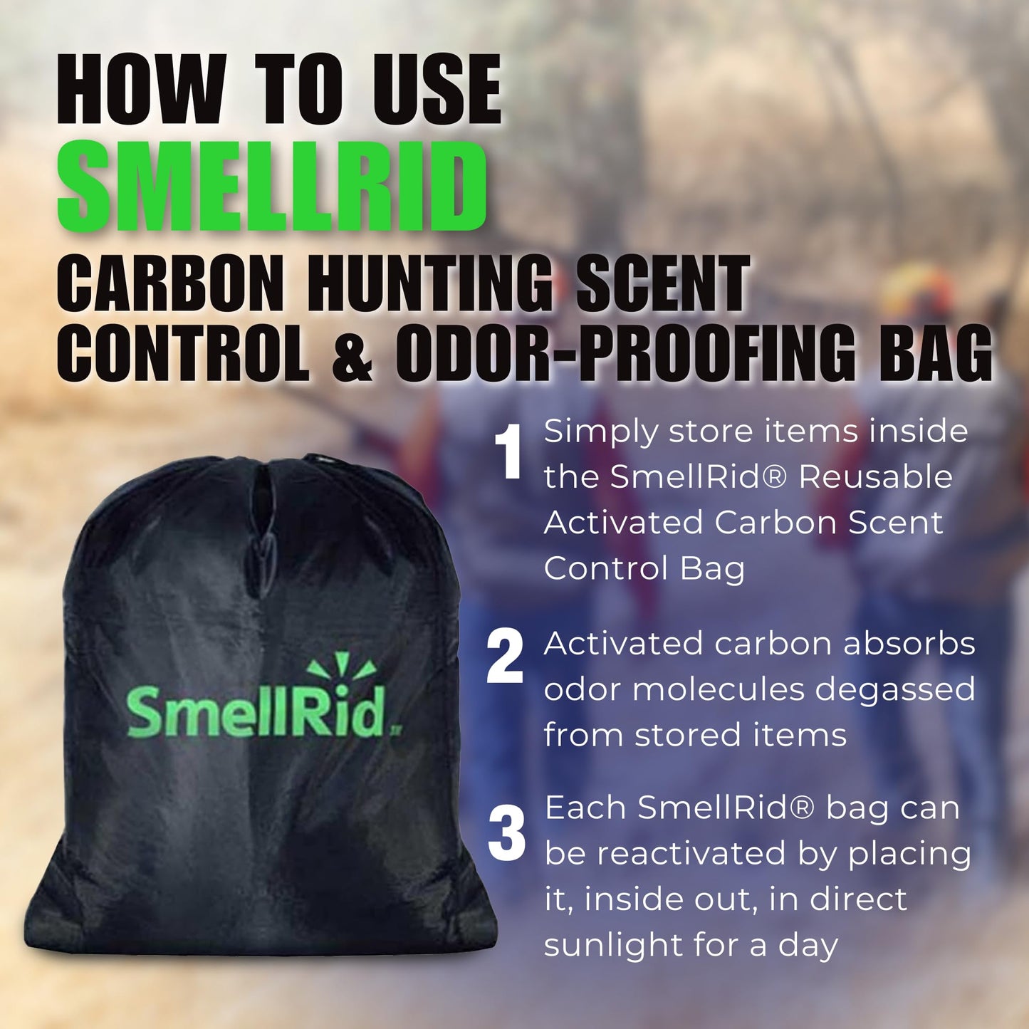 SMELLRID Activated Carbon Odor Eliminator Pouch – Neutralizes Odors in Closets