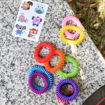 20 Pack Mosquito Bracelets with 4 Patches - Waterproof Wrist Bands for Kids & Adults, Natural Deet-Free Resealable