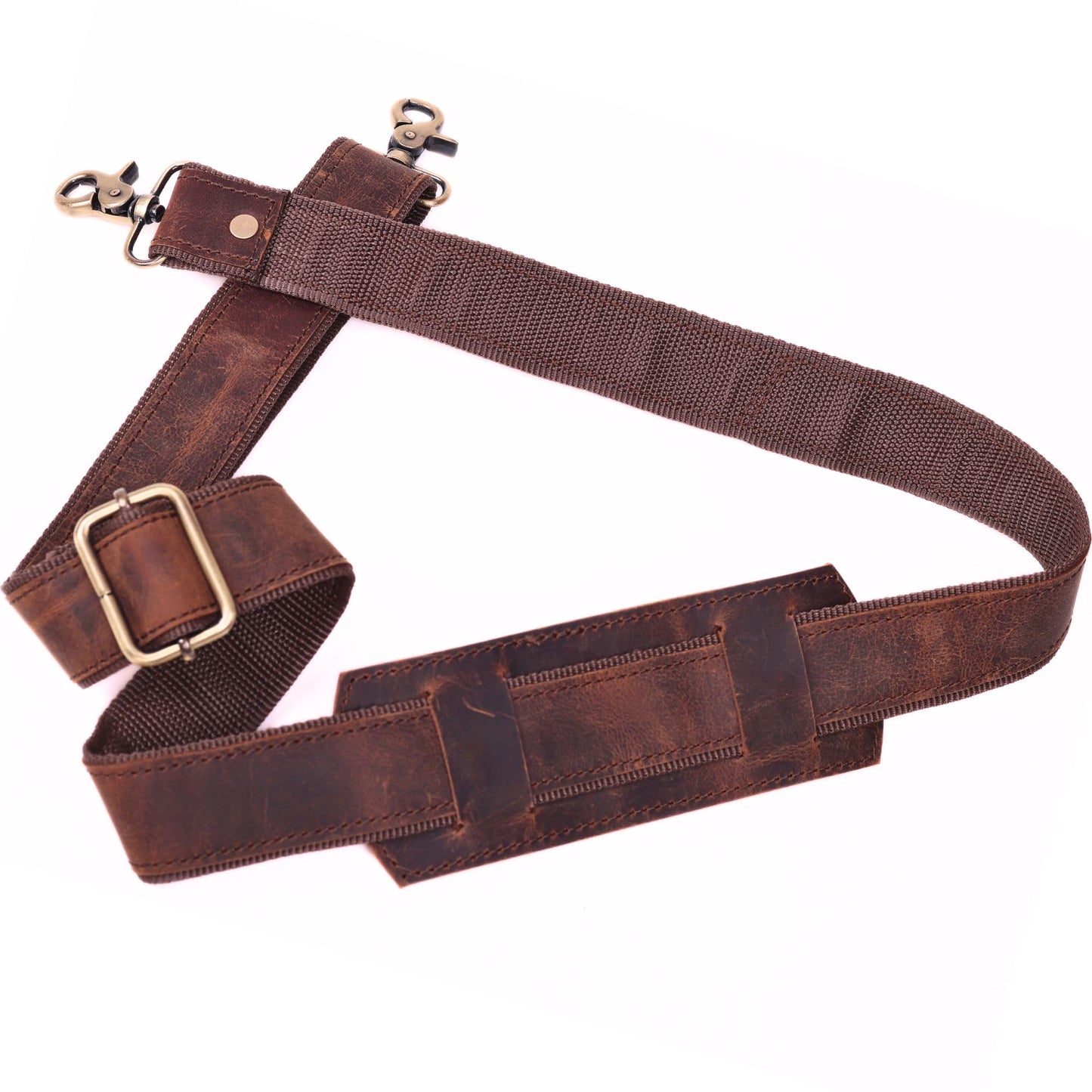 Genuine Leather Straps for Bags 60-inch Adjustable Shoulder Strap Replacement for Briefcase Messenger Crossbody Duffel Bag (Dark Brown)