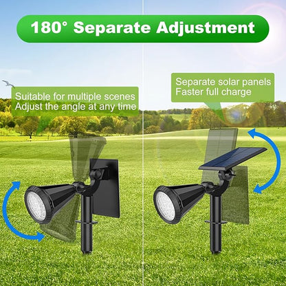 Solar Spot Lights Outdoor Waterproof 180° Adjustable Solar Powered Landscape Lights for Yard 4 Lighting Modes Solar Spotlights for Pathway Garden Outside Wall Pool Porch (6 Pack, Warm White)