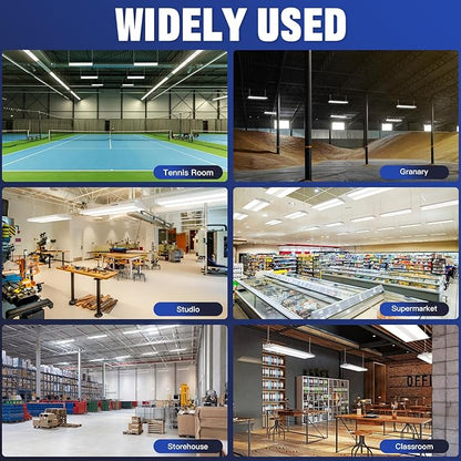 JTT 300W LED Linear High Bay Light, 45000LM Linear High Bay Shop Light Commercial 120-277V, 5000K Lights Shop Workshop Store Commercial Supermarket Warehouse Basement,5 Years Warranty,4-Pack ETL