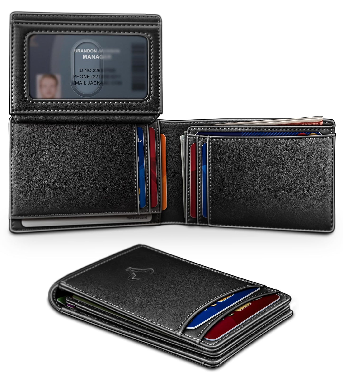 BULLIANT Men Wallet,Maganetic Slim Wallet Money Clip Card Holder 11Cards RFID Blocking Pocket Fit