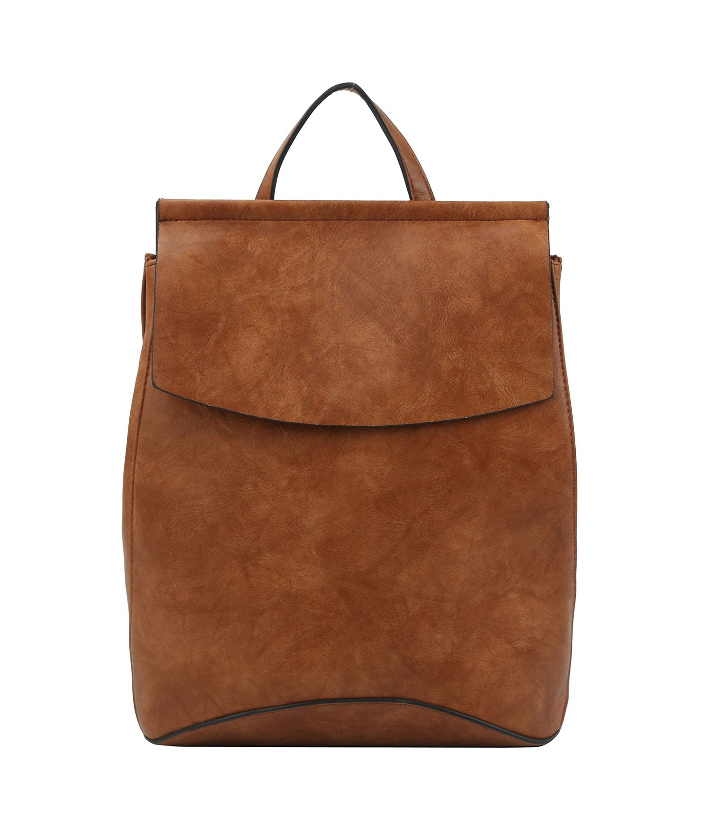 virago Fashion Designer Handbag Daily Convertible Vegan Leather Travel Backpack Shoulder Bag (BROWN)