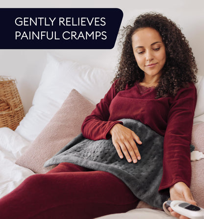 GENIANI Electric Throw - XL Electric Heating Pad for Back Pain & Cramps Relief, Birthday for Women Men Auto Shut Off, Machine Washable, Heat Pad for Neck & Shoulder, 12×24", Tabby Gray