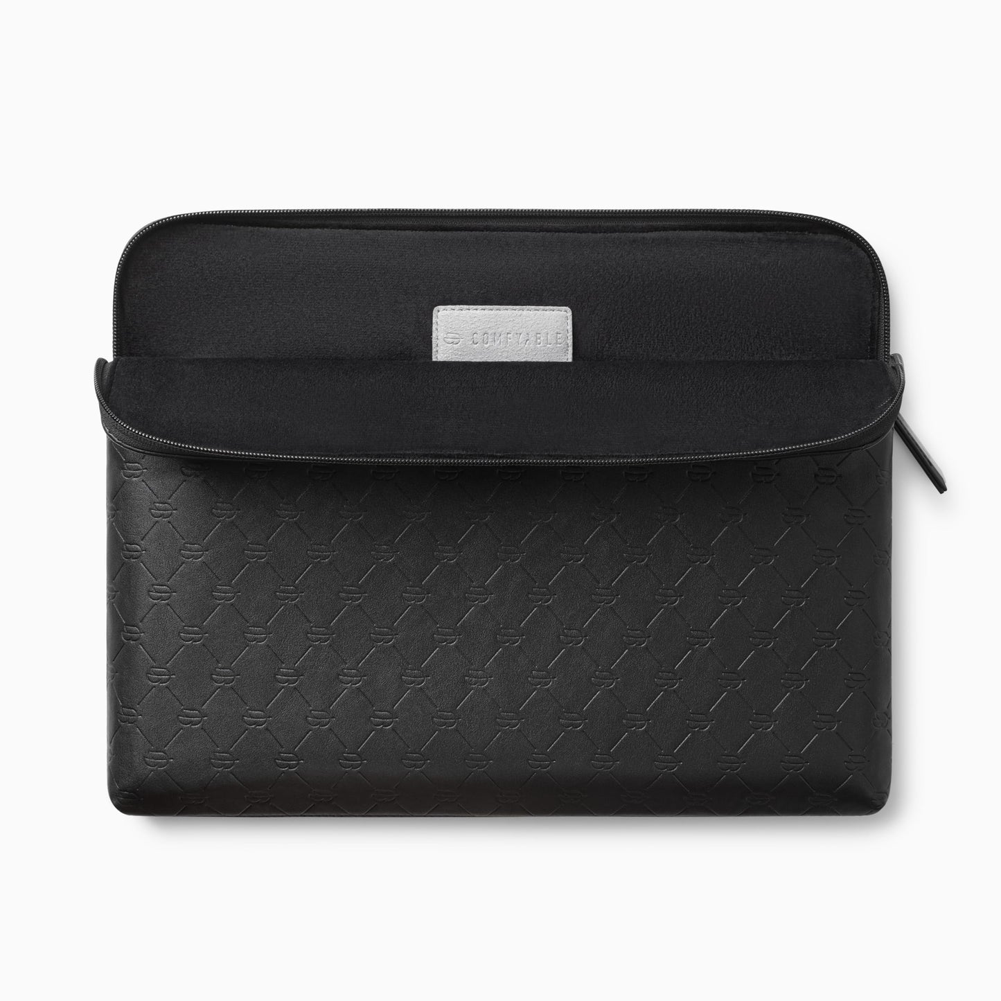 Comfyable x Edition Faux Leather Laptop Sleeve 13 14 Inch, Compatible with 13" MacBook Air M5 & 14" MacBook Pro M5 Pro/Max 2026, Mac Travel Case with a Front Zip Pocket for Men Women, Black
