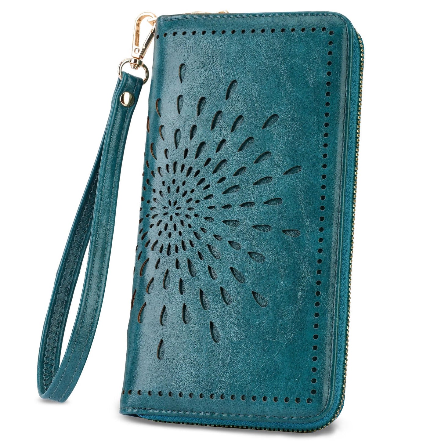 APHISON Wallet Women Large Capacity Clutch Purse For Ladies Card Holder RFID Wristlet Phone Zipper Coin Travel Pocket