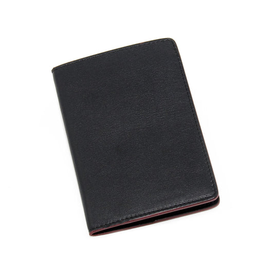 Maruse Italian Leather Passport Cover for Men and Women, Handmade in Italy, Black