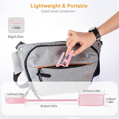 Gritin 9 LED Rechargeable Book Light for Reading in Bed - Eye Caring 3 Color Temperatures,Stepless Dimming Brightness,80 Hrs Runtime Small Lightweight Clip On Book Reading Light for Studying-Pink