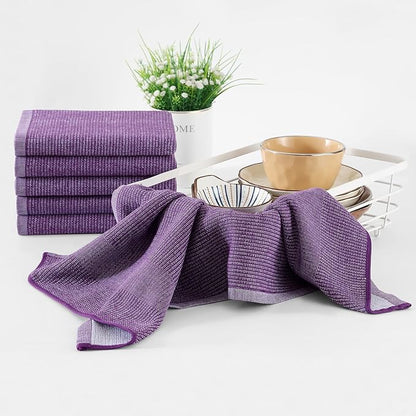 Homaxy Premium Kitchen Towels, Large Cotton Kitchen Hand Towels, Flat and Terry