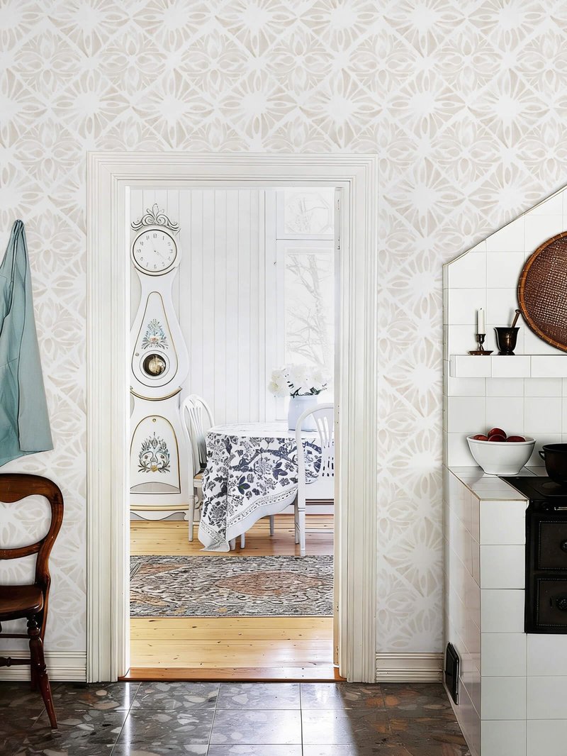 Fiula Boho Wallpaper Neutral Peel and Stick Wallpaper 78.7"x17.3" Geometric Wall Paper Beige and White Contact Paper Textured Removable Vinyl Waterproof for Bedroom Farmhouse Kitchen Bathroom