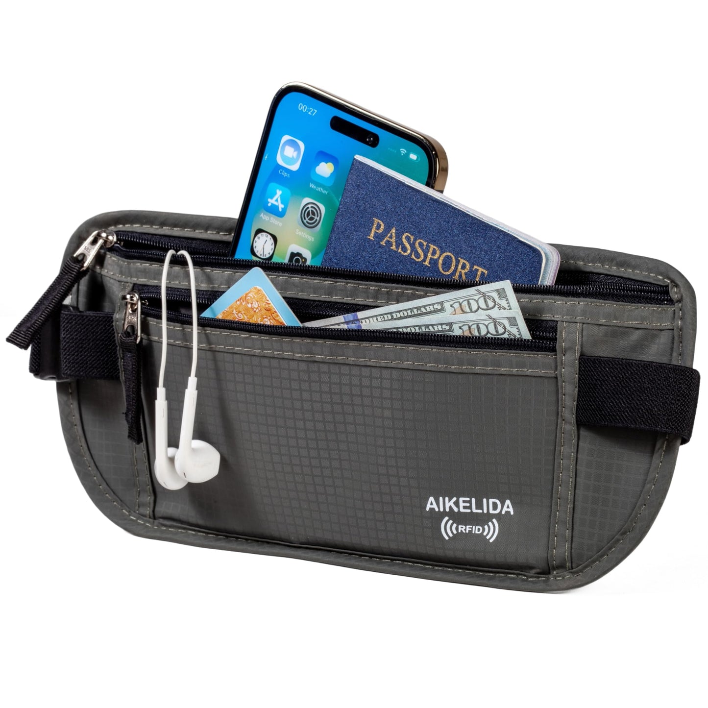 RFID Blocking Passport Holder - Money Belt & Travel Wallet, Travel Belt Bag Fanny Pack for Women Men
