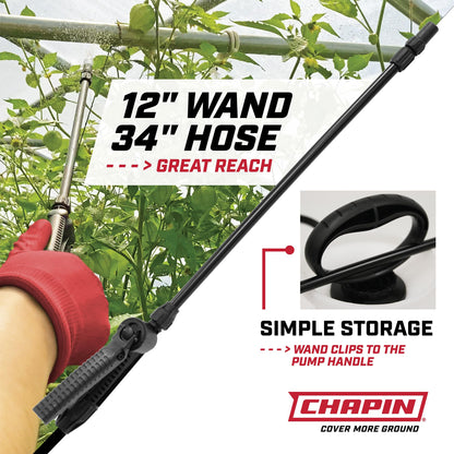 Chapin 2-Gallon Pump Sprayer, Reliable Spray for Daily Use
