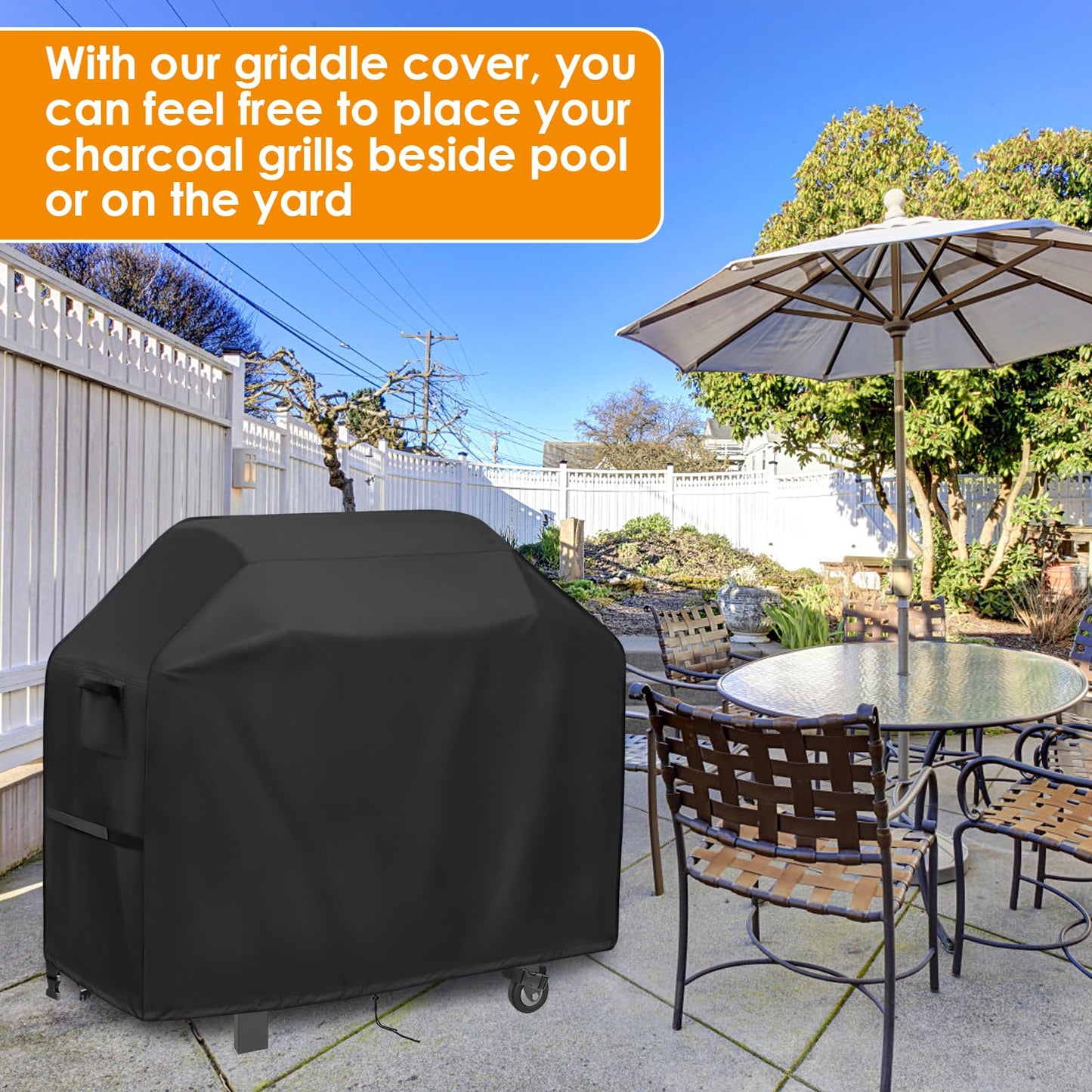 Agustone Grill Cover for Blackstone Pro Series 2 Burner 22 Inch Griddle with Double Shelf, Outdoor Waterproof BBQ Covers for Model 2165 2414, Propane Gas Grill Cover