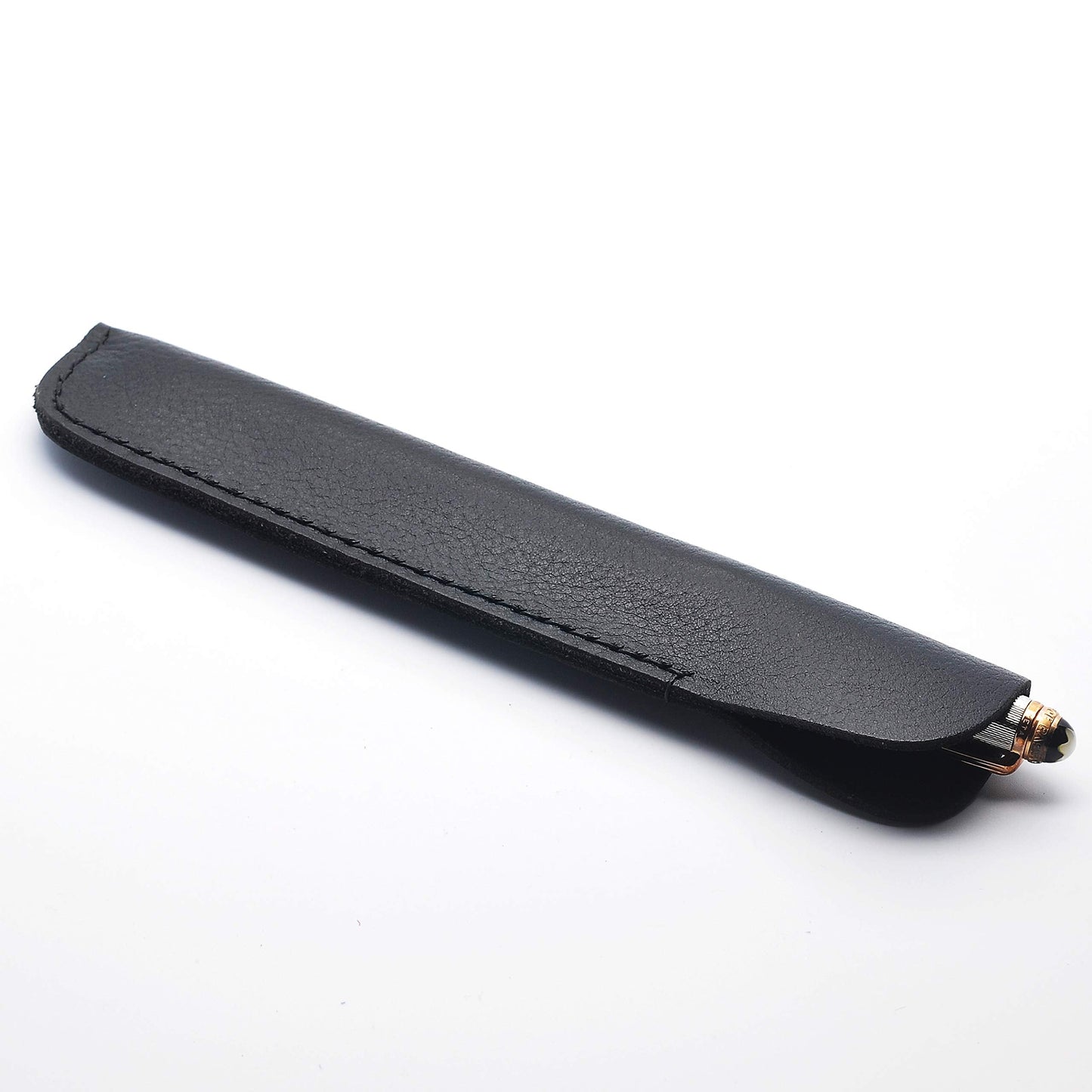 LACHIEVA LUX Single Pen Leather Case, Pouches for Writing Instruments (Black)