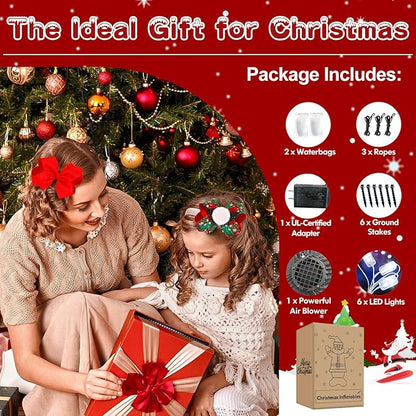 Danxilu 14FT Giant Christmas Inflatables Santa Claus with Wreath Built-in LED Lights, Blow Up Inflatable Christmas Decorations Outdoor for Yard Patio Garden Xmas Party Lawn Holiday Decor