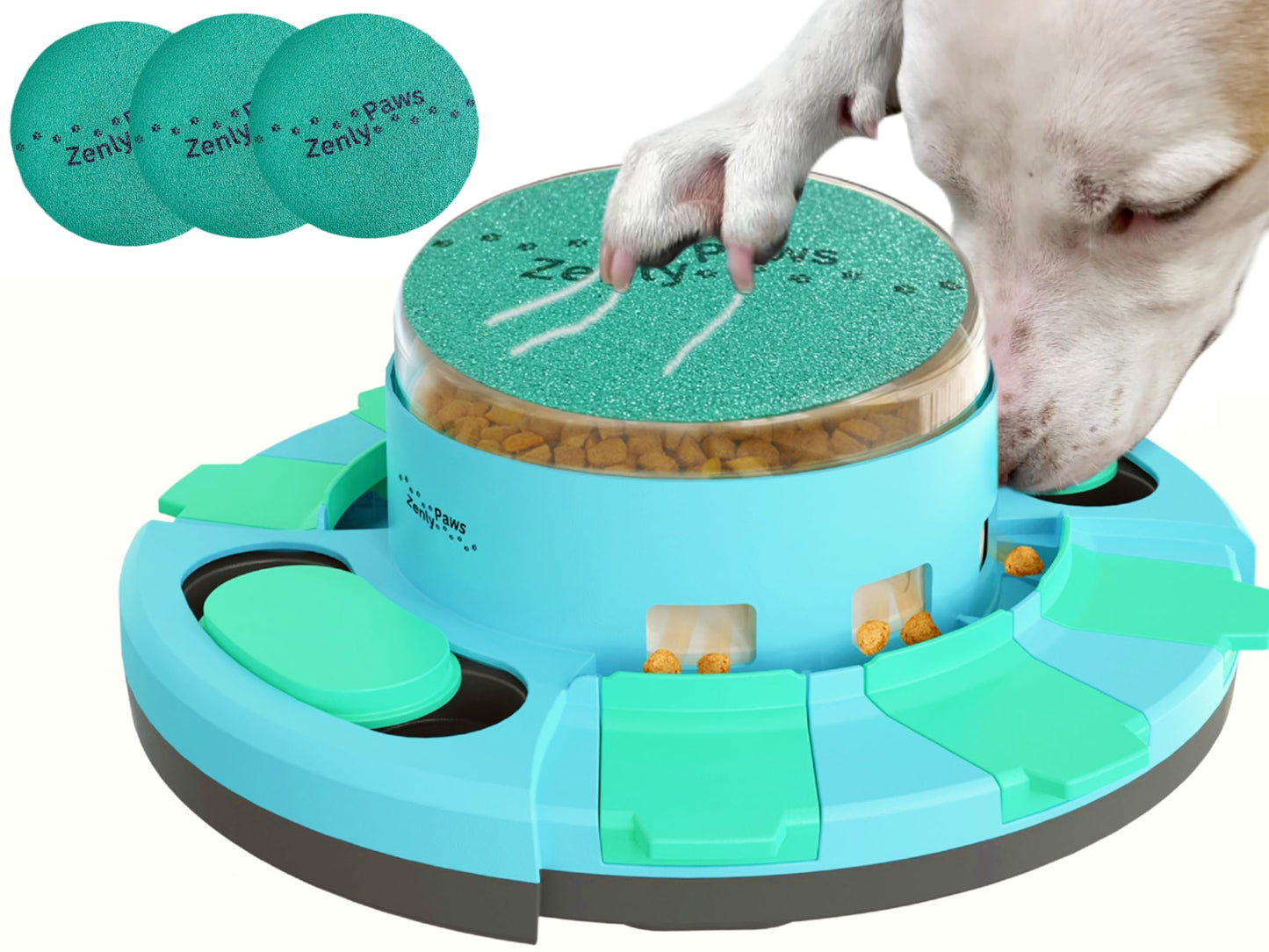 Zenly Paws Nail File Toy, Dog Scratch Pad for Nails, Dog Nail Scratch Board, Scratching Board for Dogs, Scratching Pads Files Scratcher Slow/Puzzle Feeder W/Treat Box Dispenser Trimmer Grinder Filer