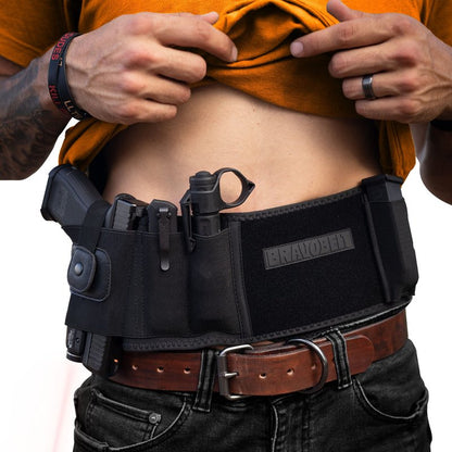 BravoBelt Laser Fit Edition - Belly Band Holster for Lasers, Olight, Streamlight TLR Systems - for Men & Women (XL - 45" - 55" Belly)