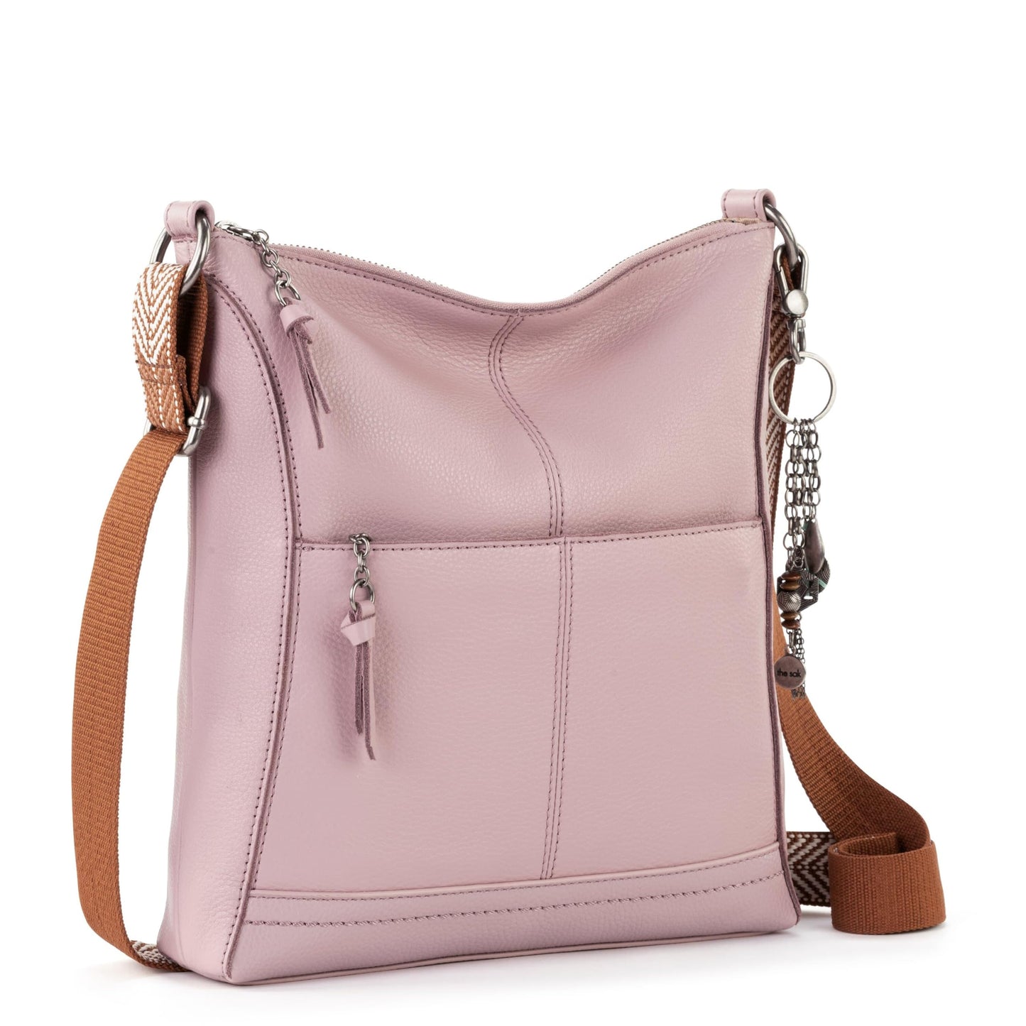 The Sak Lucia Crossbody Bag in Leather, Convertible Purse with Adjustable Strap, Rosewood