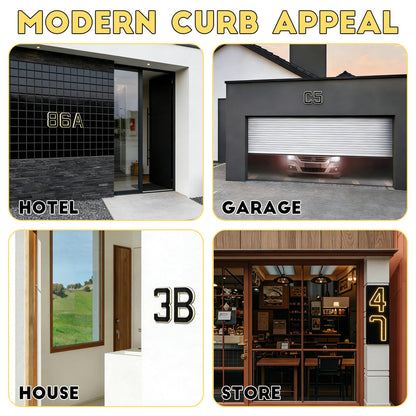 2026 New Solar House Numbers for Outside, Light Up Address Numbers for House, No Drill Adhesive or Screw Mount, IP65 Waterproof LED Illuminated Modern Address Sign, Dusk to Dawn (B, 9 inch)