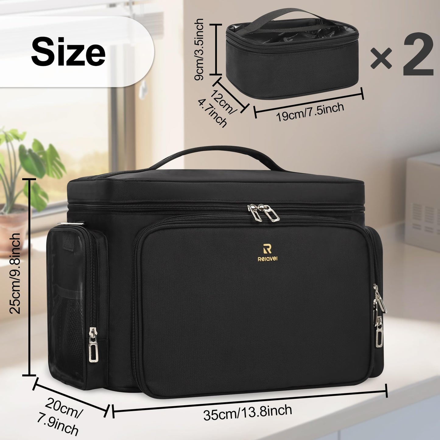 TANTO Large Makeup Bag, Makeup Artist Bag Professional Cosmetic Case with 2 Pouches & Dividers Portable Travel Makeup Bag Organizer for Women Girls Makeup Train Case Storage with Shoulder Strap