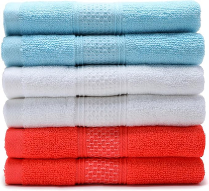 Cotton Hand Towels Set, 6-Piece Set, Super Absorbent Quick Drying, Bathroom