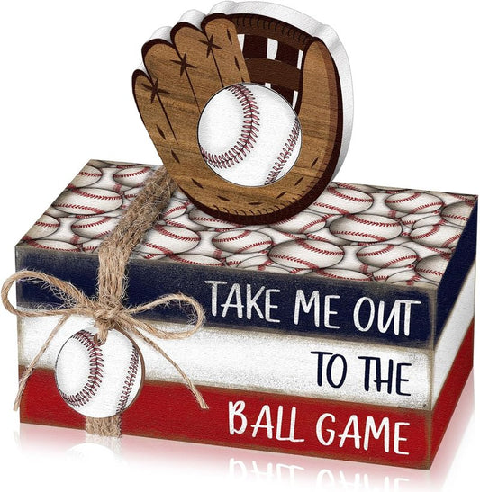 Baseball Decorations - 5 Pcs Mini Wooden Centerpieces for Farmhouse Tiered Tray | Sport Party Decor 2026
