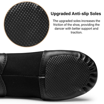 Stelle Jazz Shoes for Girls and Boys Slip-On Leather Dance Shoes (Toddler/Little Kid/Big Kid)(SJ05-Black,12ML