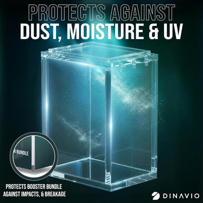 Dinavio Crafthouse | PKMN Booster Bundle Acrylic Case - Stackable Grooves, N52 Magnets, Fits Phantasmal Flames (3 Pack)
