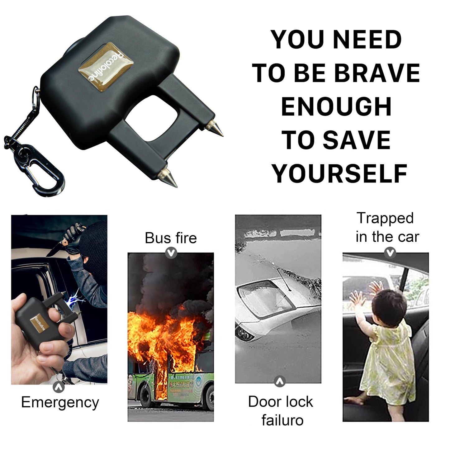 RECOLORFINE Stun Gun with Safety Switch for Men for Women Self Defense,Rechargeable Stun Guns