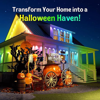 ISOPHO Permanent Outdoor Lights, RGB Smart String Light with 75 Scene Modes, Eaves LED Lights 50ft, Waterproof IP67, Suitable for All Holidays, Parties, Halloween, Christmas, App and Remote Control