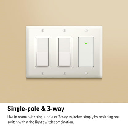 Eve Light Switch (Matter) – Smart Wall Switch for Apple Home, Alexa, Google Home, SmartThings; for Single-Pole & 3-Way switches; Thread, Requires Thread Border Router & Neutral Wire; UL-Certified