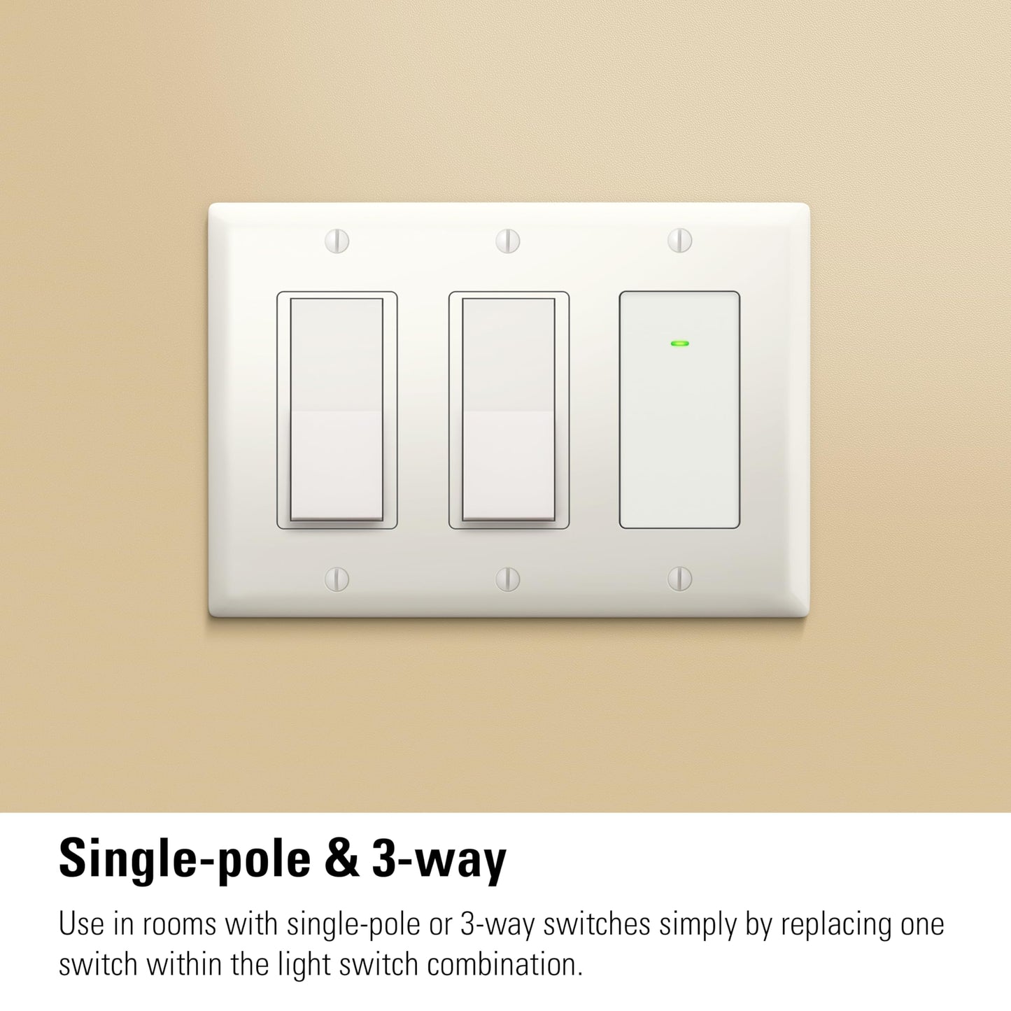 Eve Light Switch (Matter) – Smart Wall Switch for Apple Home, Alexa, Google Home, SmartThings; for Single-Pole & 3-Way switches; Thread, Requires Thread Border Router & Neutral Wire; UL-Certified