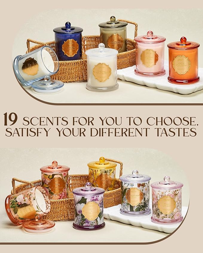M&SENSE Sandalwood Vanilla Scented Candle for Home, Natural Organic Soy Wax, Jar Candle 12.7oz 75H Long Lasting, Fall Winter Relaxing Aromatherapy Candles Stress Relief, Thanksgiving Christmas Gift