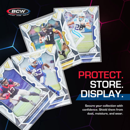 BCW Card Sleeves and Toploaders for Card Combo - 500 Count | Premium Top Loaders and Acid-Free Penny Sleeves | Great for Football, Magic: The Gathering, Pokémon, and Baseball Card Protectors