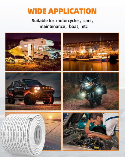 CONEPY 12 Gauge Marine Wire, 12/3 Triplex Marine Grade Cable, IP68 Waterproof/Oxygen-Free Tinned Copper Stranded PVC 12 AWG Wire for Boat, Automotive, RV, Solar, LED Strips (50FT)