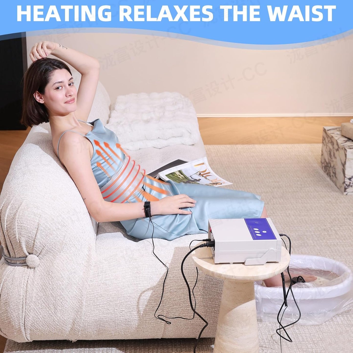 Ionic Detox Foot Bath Machine, Feet Detox Machine Ionic Detox Foot SPA System with LED Display, Professional Tub Basin,Far Infrared Belt and Wrist Strap，Spa at Home Detox